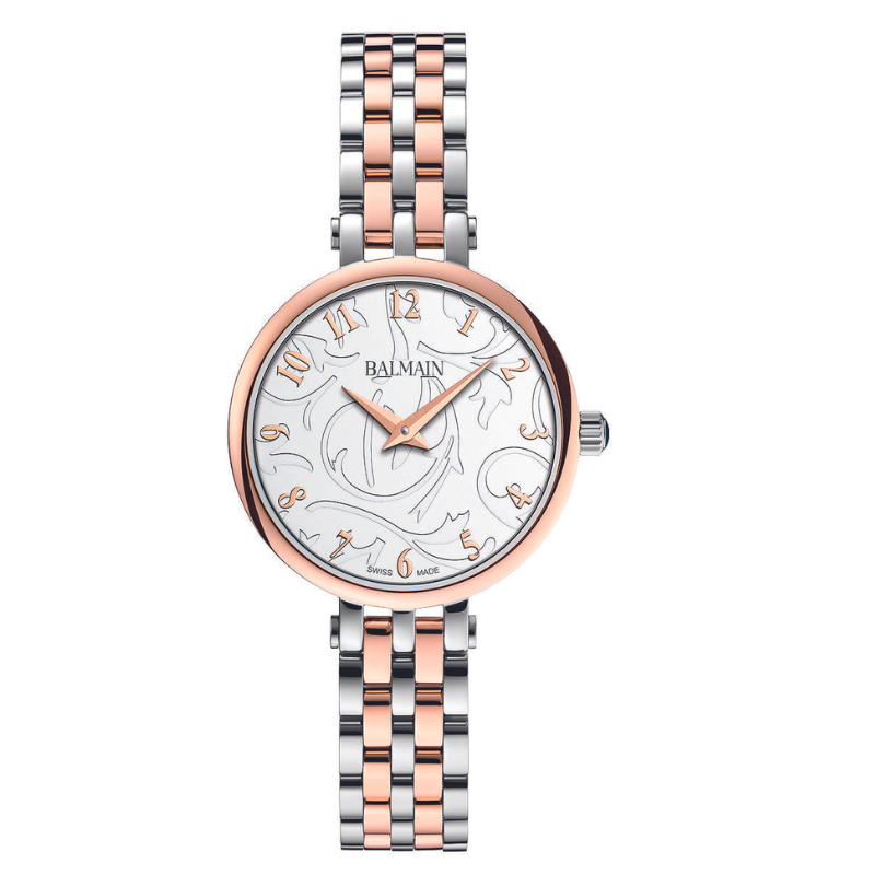 Vous possédez une montre analogique pour femme de la collection Sedirea de Balmain, qui vous permettra de suivre les dernières tendances. Le cadran rond est logé dans un boîtier de 31 mm. Il présente deux aiguilles simples et une couronne pour ajuster l'heure. Le bracelet est soigneusement confectionné en acier inoxydable, ce qui lui confère une belle finition.