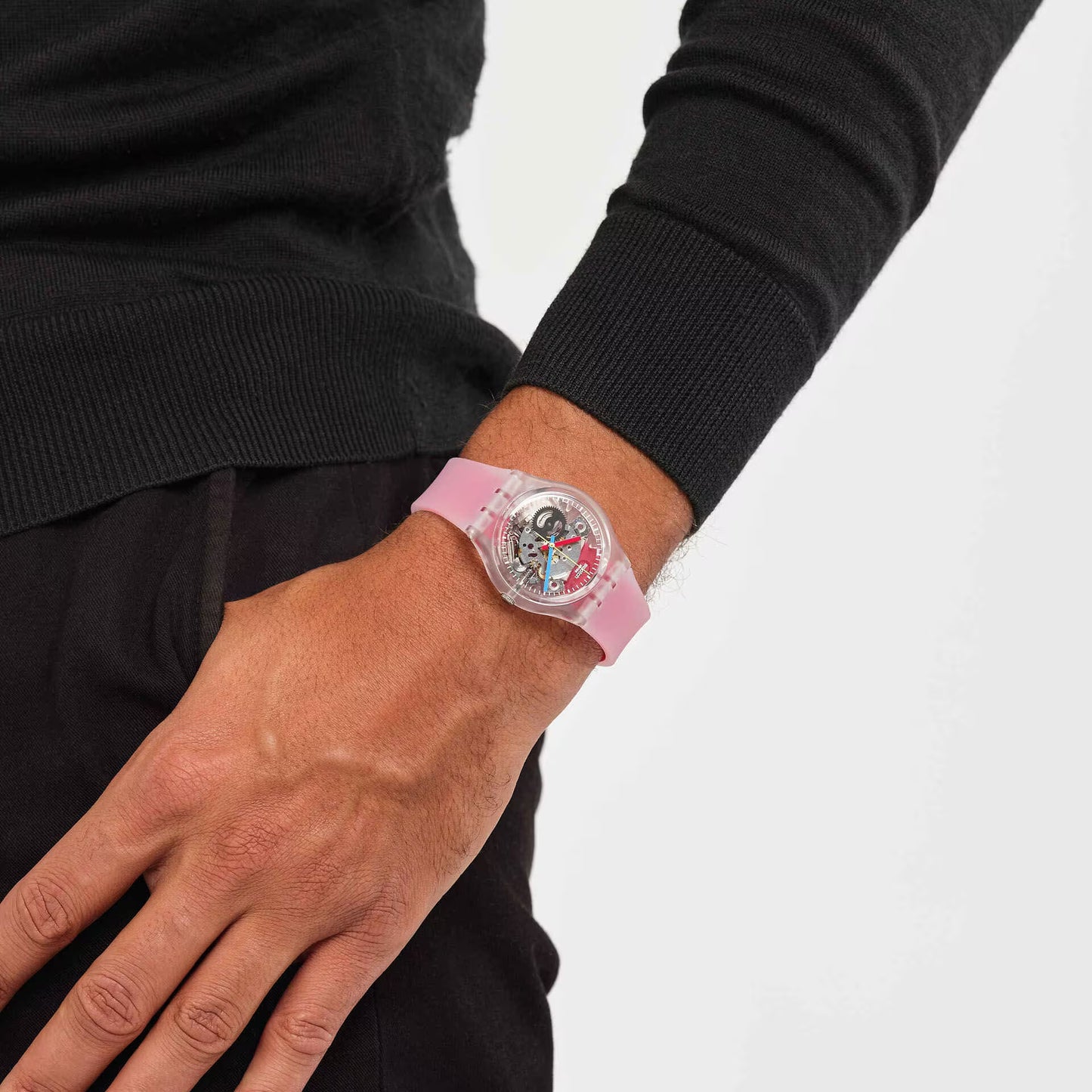 Swatch CLEARLY RED STRIPED 34 mm