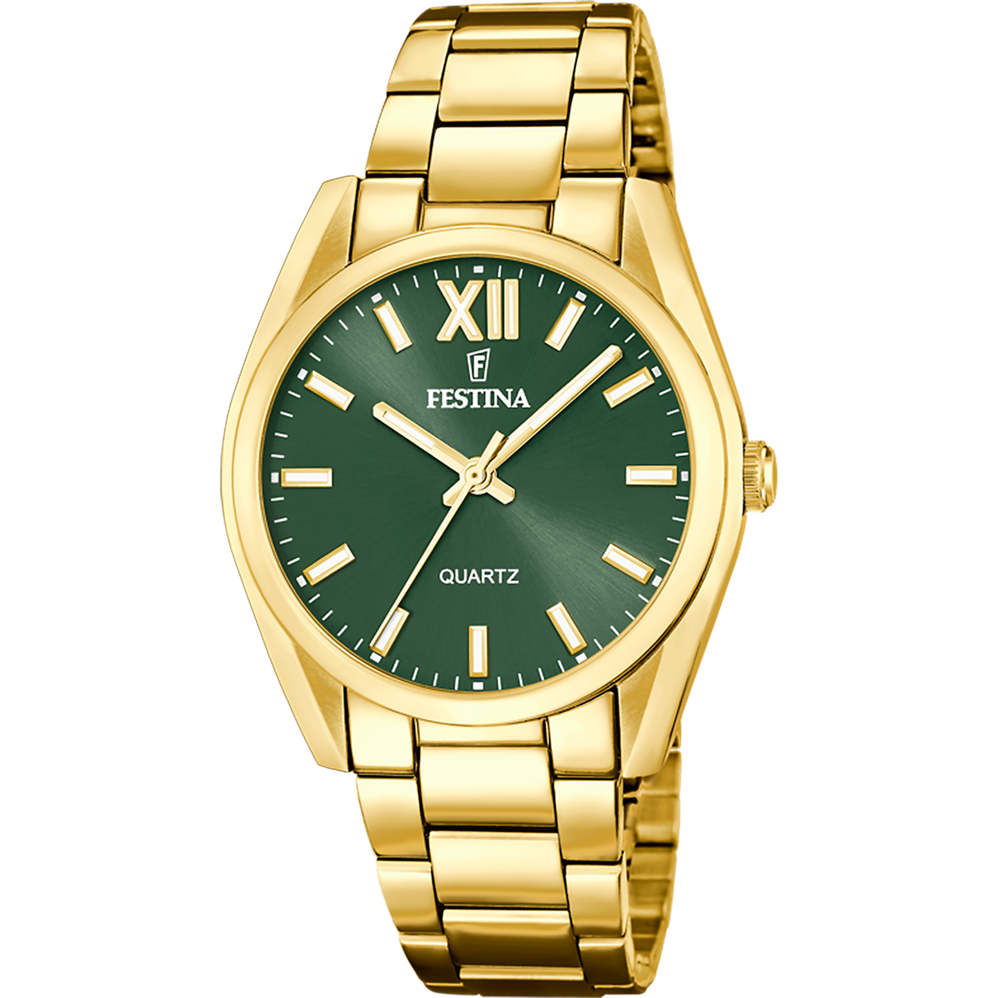 BOYFRIEND CADRAN VERT BRACELET EN ACIER INOXYDABLE