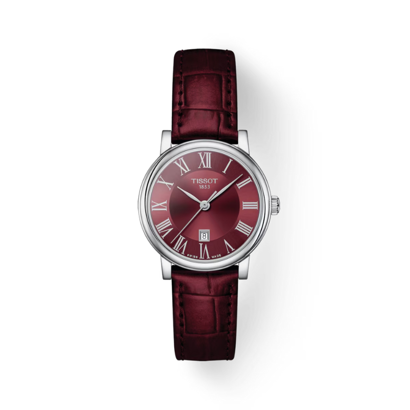 Montre Tissot Carson Premium Lady Maroc Montre élégante pour femmes Tissot Maroc Montre classique avec cadran bordeaux Maroc Montre suisse Tissot Carson Premium Maroc Accessoire chic en cuir Tissot Maroc Montre quartz élégante T-Classic Maroc Acheter montre Tissot avec indicateur de fin de vie de la batterie Maroc Montre féminine avec chiffres romains Tissot Maroc Montre fine en acier inoxydable Tissot Maroc Montre Tissot Carson Premium garantie 2 ans Maroc