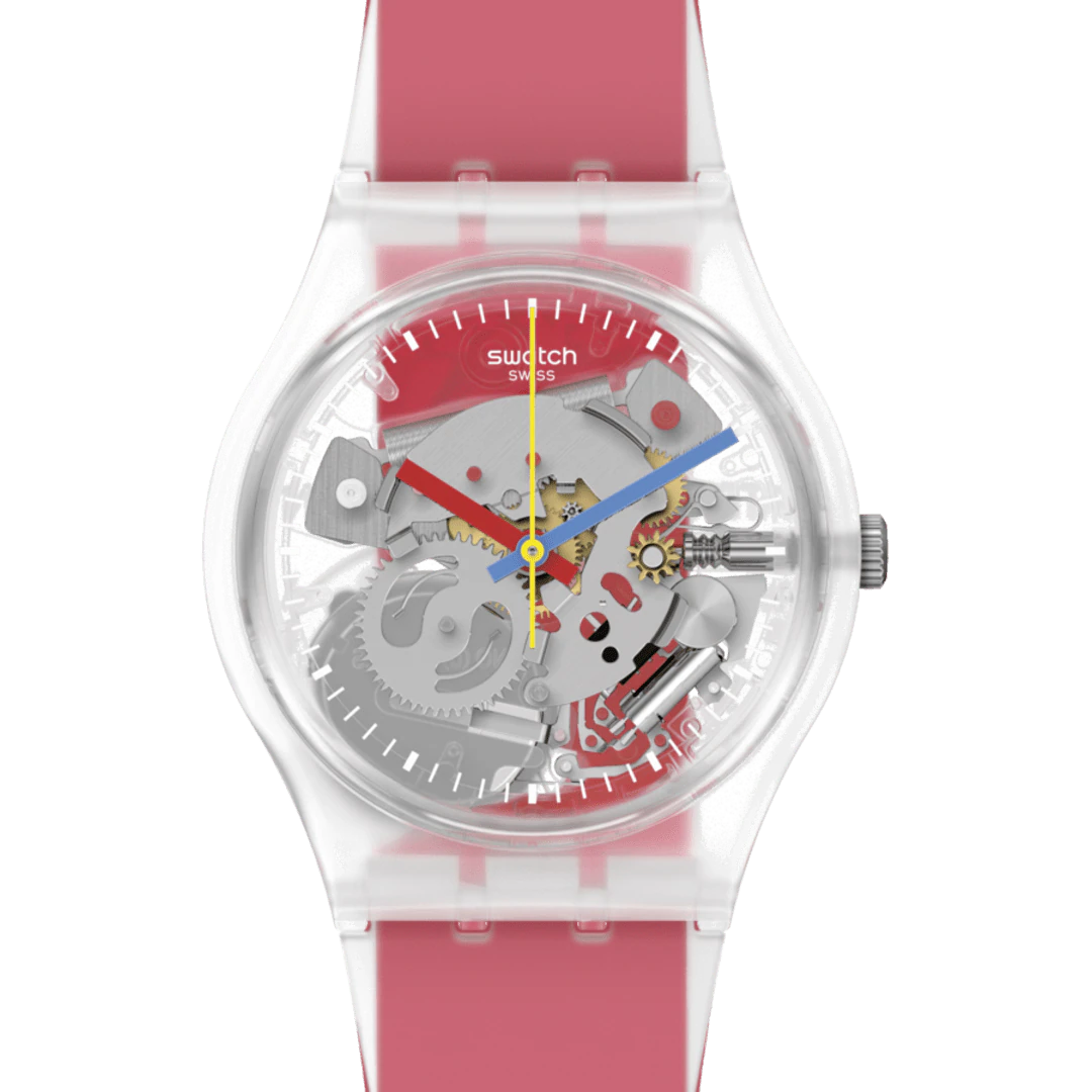 Swatch CLEARLY RED STRIPED 34 mm