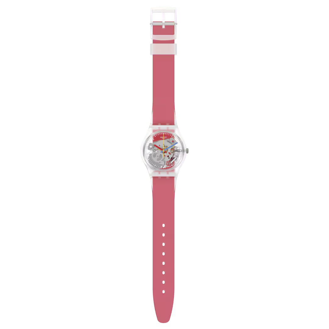 Swatch CLEARLY RED STRIPED 34 mm