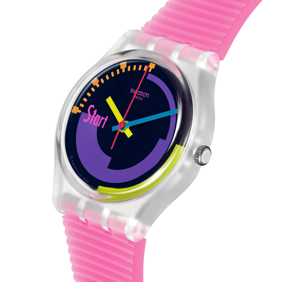 Swatch NEON PINK PODIUM 34 mm