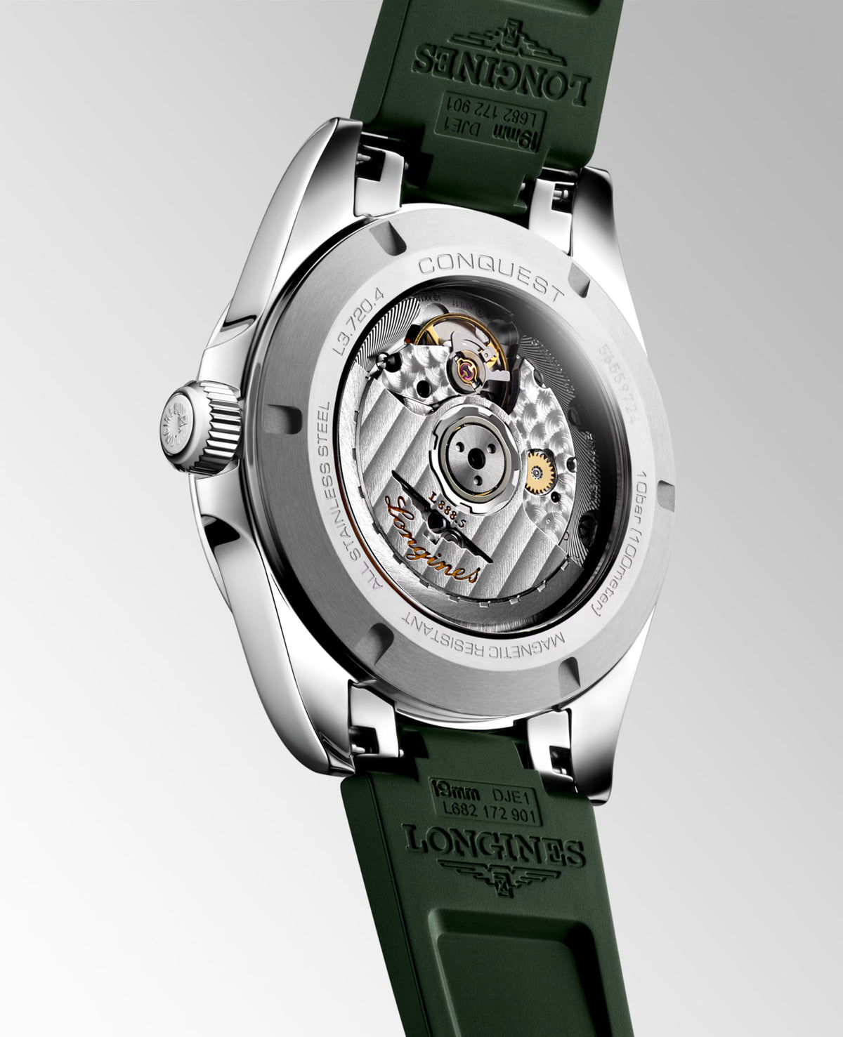 Longines Conquest Homme Automatique Cadran Vert et Bracelet Caoutchouc – L3.720.4.02.9