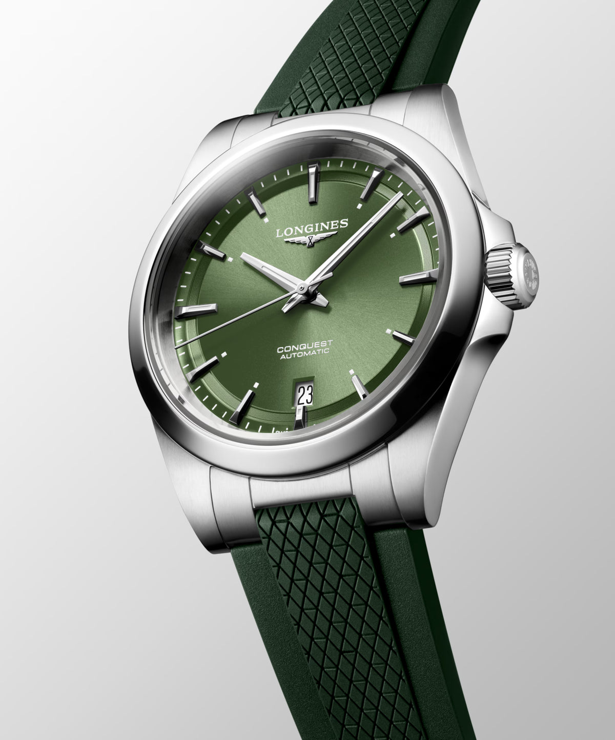 Longines Conquest Homme Automatique Cadran Vert et Bracelet Caoutchouc – L3.720.4.02.9