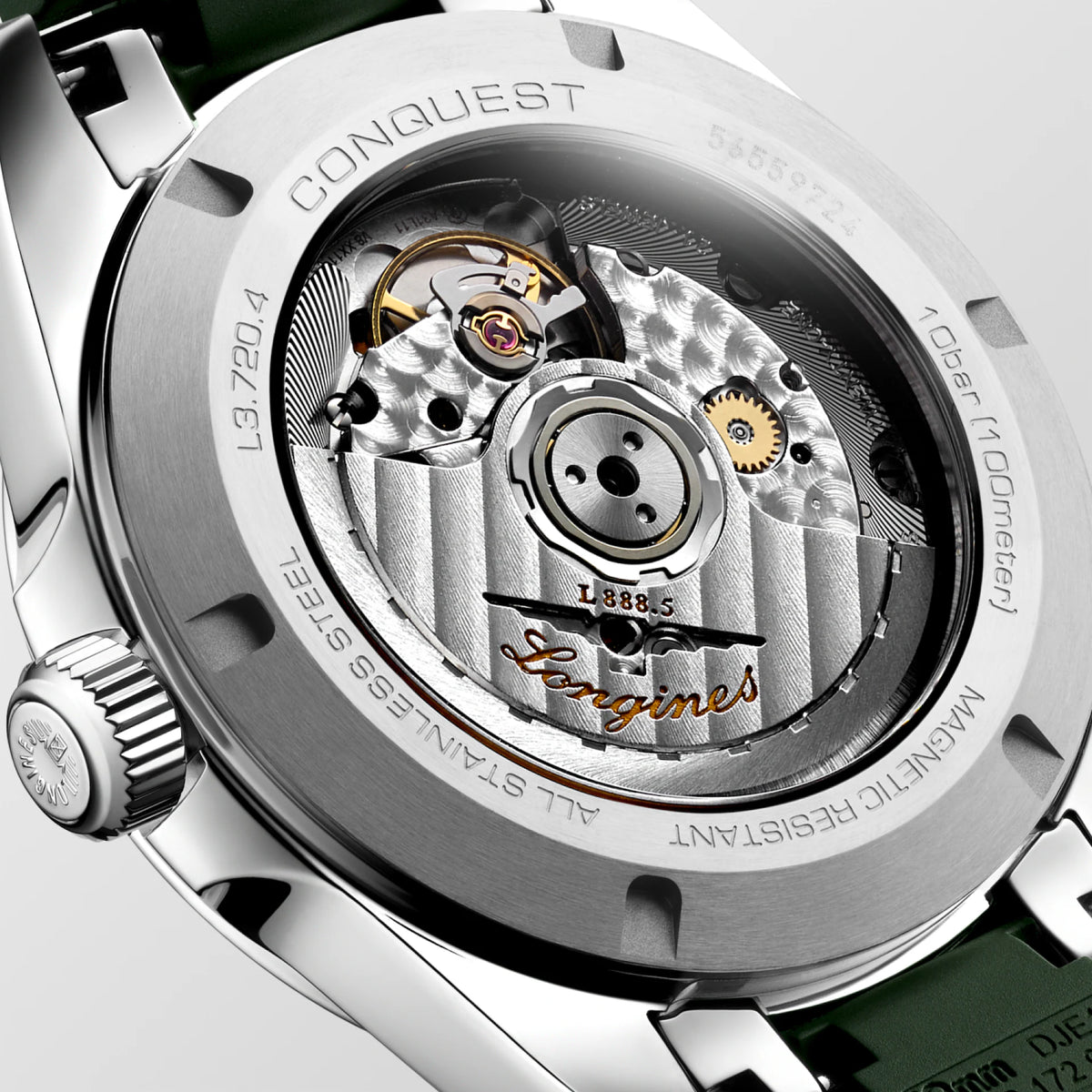 Longines Conquest Homme Automatique Cadran Vert et Bracelet Caoutchouc – L3.720.4.02.9