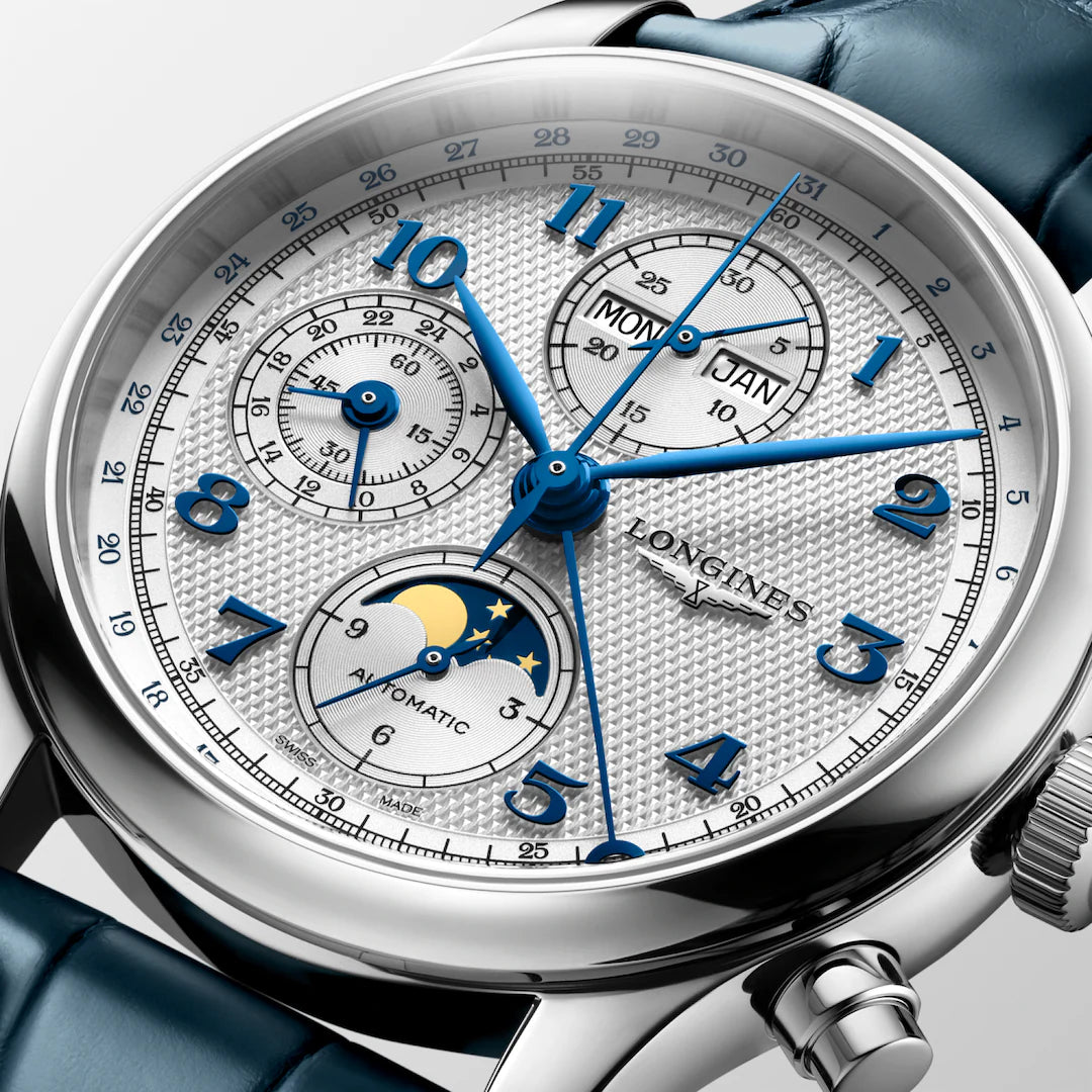 Longines Master Collection Chrono Moonphase Homme Automatique Cadran Argenté – L2.962.4.73.2
