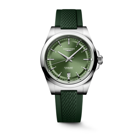 Longines Conquest Homme Automatique Cadran Vert et Bracelet Caoutchouc – L3.720.4.02.9